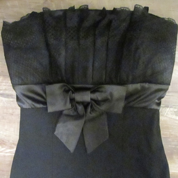 Strapless Empire Waist BodyCon Little Black Dress - Picture 6 of 8